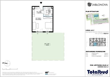 rzut mieszkanie na sprzedaż 36m2 mieszkanie Piaseczno, Jabłoniowa