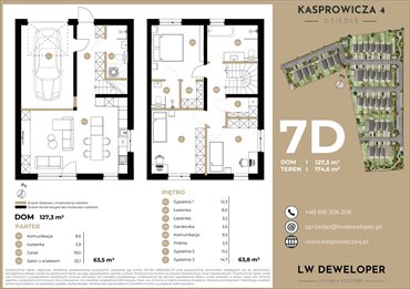 rzut dom na sprzedaż 127m2 dom Łódź, Jana Kasprowicza 4