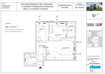 rzut mieszkanie na sprzedaż 55m2 mieszkanie Kraków, Dębniki, Podgórki Tynieckie