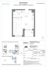 rzut mieszkanie na sprzedaż 32m2 mieszkanie Wrocław, Krzyki, Krakowska 112