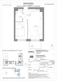 rzut mieszkanie na sprzedaż 40m2 mieszkanie Wrocław, Krzyki, Krakowska 112