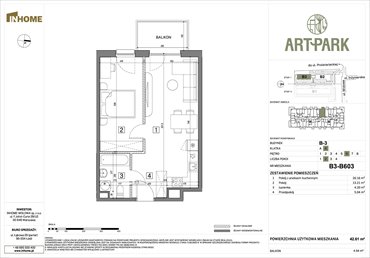 rzut mieszkanie na sprzedaż 43m2 mieszkanie Łódź, Polesie, Wołowa 4A
