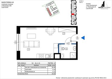 rzut mieszkanie na sprzedaż 30m2 mieszkanie Łódź, Retkinia, Maratońska 49C