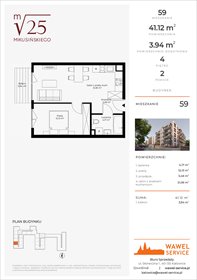 rzut mieszkanie na sprzedaż 41m2 mieszkanie Katowice, Mikusińskiego 25