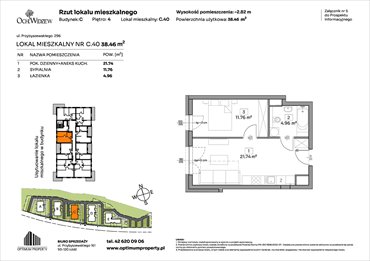 rzut mieszkanie na sprzedaż 38m2 mieszkanie Łódź, Widzew, Przybyszewskiego 292-300