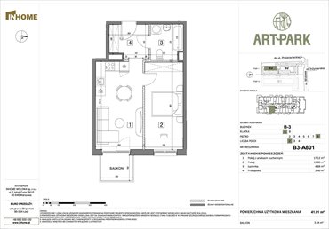 rzut mieszkanie na sprzedaż 41m2 mieszkanie Łódź, Polesie, Wołowa 4A