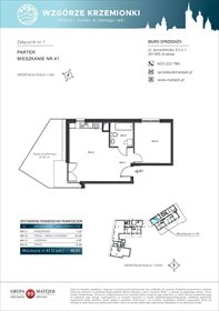 rzut mieszkanie na sprzedaż 47m2 mieszkanie Kraków, Podgórze, Jerozolimska 4