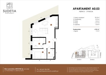 rzut mieszkanie na sprzedaż 68m2 mieszkanie Jelenia Góra, POZNAŃSKA 4