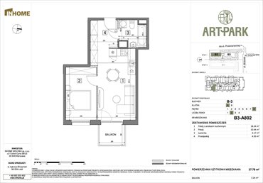 rzut mieszkanie na sprzedaż 38m2 mieszkanie Łódź, Polesie, Wołowa 4A