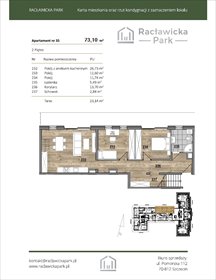 rzut mieszkanie na sprzedaż 73m2 mieszkanie Szczecin, DĄBIE, Racławicka 1