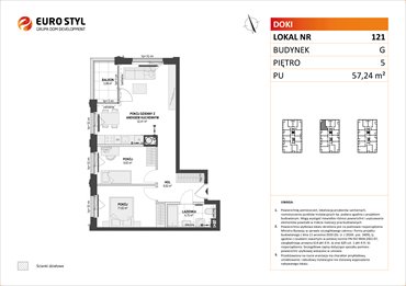 rzut mieszkanie na sprzedaż 57m2 mieszkanie Gdańsk, Śródmieście, ks. Jerzego Popiełuszki/Rybaki Górne