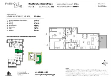 rzut mieszkanie na sprzedaż 64m2 mieszkanie Łódź, Bałuty-Doły, ul. Górnicza 12/14