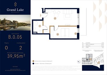 rzut mieszkanie na sprzedaż 40m2 mieszkanie Mikołajki, Kajki 124