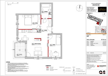 rzut mieszkanie na sprzedaż 57m2 mieszkanie Warszawa, Ursus, ul. Gierdziejewskiego 23