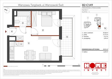 rzut mieszkanie na sprzedaż 40m2 mieszkanie Warszawa, Targówek, ul. Warszawski Świt 12