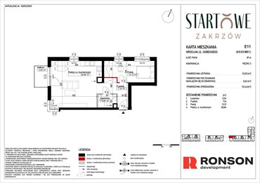 rzut mieszkanie na sprzedaż 52m2 mieszkanie Wrocław, Psie Pole, Zatorska, róg Sobieskiego